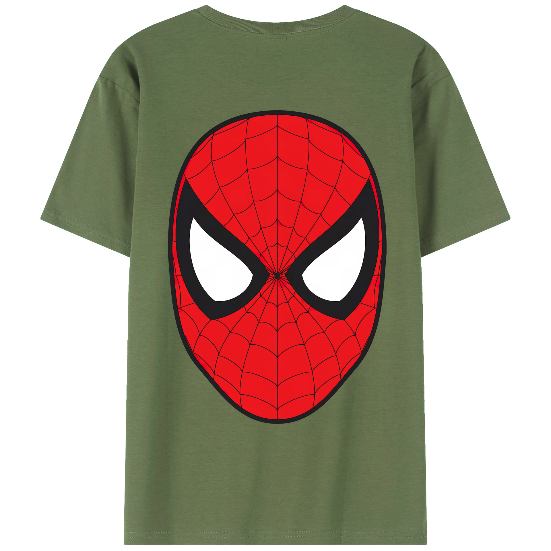 （画像用） Spider Man スパイダーマン 綿100％ メンズ半袖Tシャツ（バックプリント） 通気性